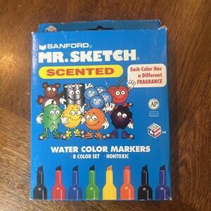 Vintage Sanford Mr. Sketch Scented Watercolor Markers Set of 8 NOS #20078